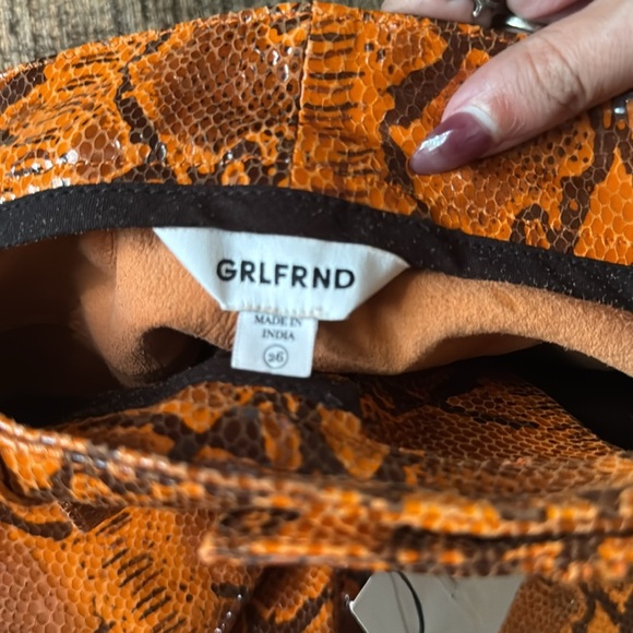 GRLFRND Shiloh Snake Print leather Pants Size 26 NWT $689 - Picture 7 of 12